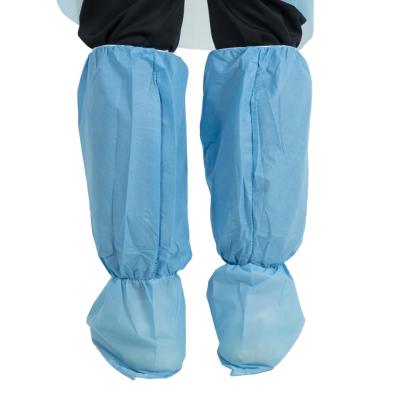 China Disposable Non Slip Blue Tall Disposable Waterproof Rain Shoe Cover Durable Disposable Boot Covers for sale