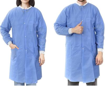 China Disposable Laboratory Coat, Dental supplies, Nonwoven Disposable PP White Lab Coat Non Woven For Kids Or Adults for sale