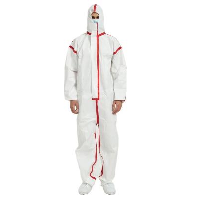 China Waterproof Disposable Impervious Coverall Non Woven Workwear Overall PPE Set Suit With Taped Seam for sale