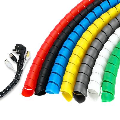 China Flexible Spiral Tube Wrap Cable Management Sleeve Computer Wire Manage Cord 3 Meters Length Black for sale