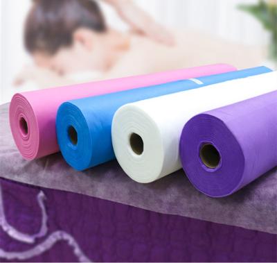 China Disposable Massage Table Cover Paper Sheet Pp Non Woven Waterproof Disposable Bed Sheet Rolls For Salon Beauty Spa for sale