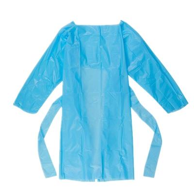 China Colored Sustainable Plastic Kitchen Apron Polyethylene Disposable CPE Long Sleeve Apron Men Women Adult Cleaning for sale