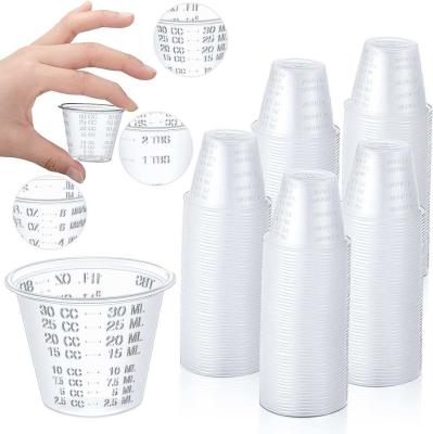 China Medicine Cups Clear Transparent Disposable Cups PP Plastic Medicine Dispenser 10ml 20ml 30ml Liquid Measuring Medicine for sale