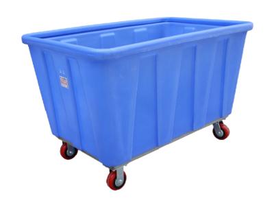 China 1040x640x1750mm China Manufacturer HDPE Heavy Duty Big Laundry Trolley Voor ziekenhuis Hotel En Plastic Bulk Cage Trolley Te koop