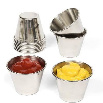 China 2.5oz Metal Sauce Cups Stainless Steel Dipping Sauce Cups Salad Dressing Container Condiment Containers Portion Cup for sale