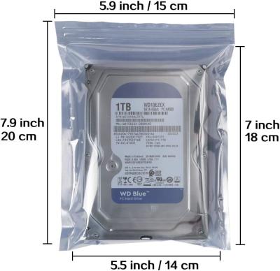 China Anti-Static Resealable Bags, 5.9 X 7.9 Inches Plastic Static Free Bag For Motherboard SSD HDD Computer Electronic for sale