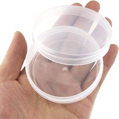 China Round Clear Frosted Plastic Bead Storage Containers Box Case with Screw Top Lids, Cylinder Stackable Bead Containers for sale