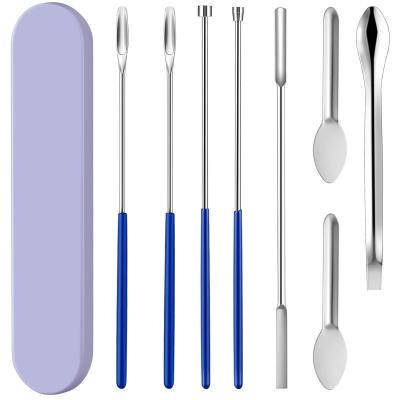 China Science Lab Micro Spatula Tweezer Sampler Set, Stainless Steel MutliPurpose Laboratory Sampling Mixing Pipette Set for sale