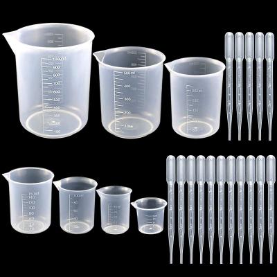 Chine Plastic Beaker Set,Clear Measuring Graduated Liquid Container Beakers In 25ml/50ml/100ml/150ml/250ml/500ml/1000ml à vendre