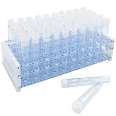 China Plastic Test Tubes With Rack,16 X 100mm Tube With Caps Tubes Rack,Test Tube Set For Scientific Experiments Te koop