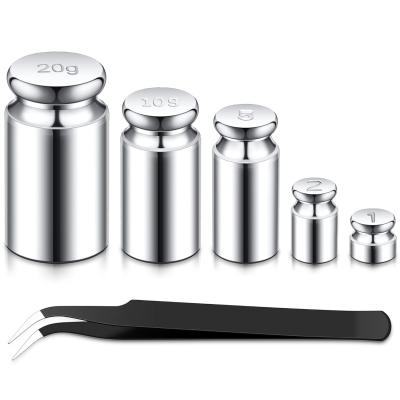 Chine 1g 2g 5g 10g 20g Gram Set For Digital Scale Balance And 1 Piece Calibration Weight Tweezer, Silver à vendre