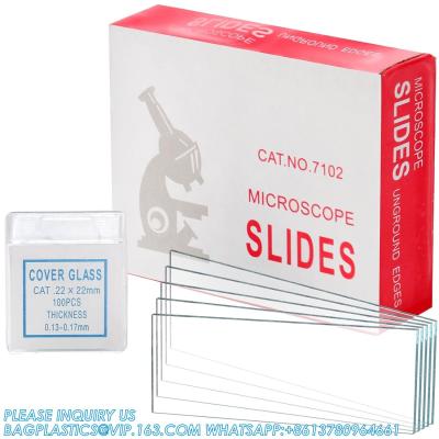 China Microscope Slides And Covers, Blank Glass Slides For Microscope Set - 300 Slides, 300 Coverslips, For Microscopy Te koop