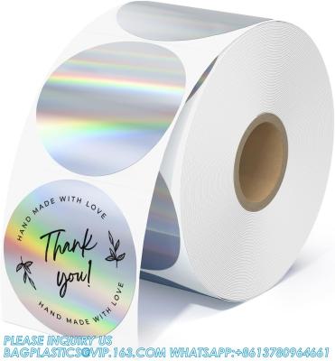 China Holographic Round Thermal Label Stickers Circle 2 Inch Printable Rainbow Thermal Printer Labels Stickers Self-Adhesive Te koop