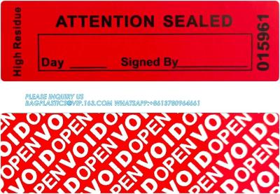 Chine Transfer Tamper Evident Security Warranty Void Seals / Stickers Security Tamper For Reusable Package(1 X 3.35Inches à vendre