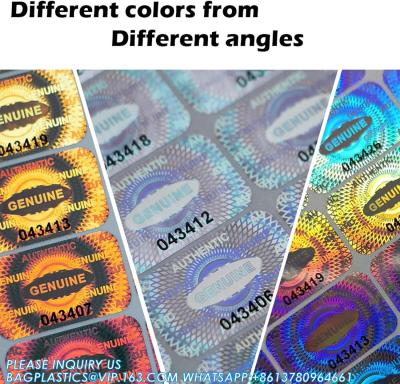 China Authentic Hologram Labels/Stickers Silver Transfer Tamper Evident Security Warranty Void Seals/Stickers High Security Te koop