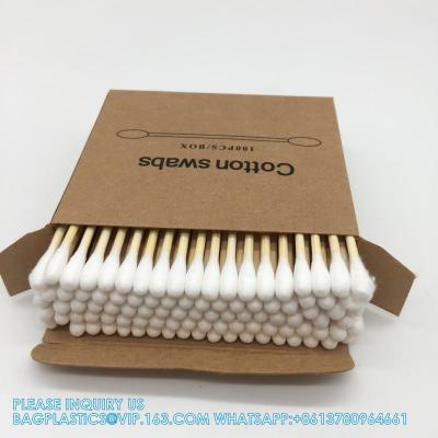 China Double Head Cotton Swab Stick Wooden Cotton Swab From China Disposable Cotton Bud Customized Daily Use for sale