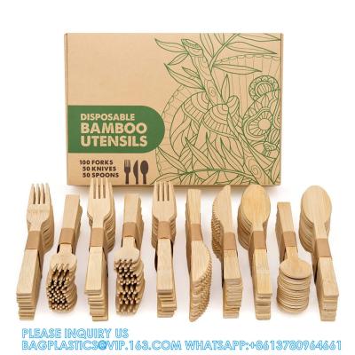 China Disposable Bamboo Wooden Cutlery Set | 100% All-Natural Eco-Friendly Biodegradable And Compostable Utensils for sale