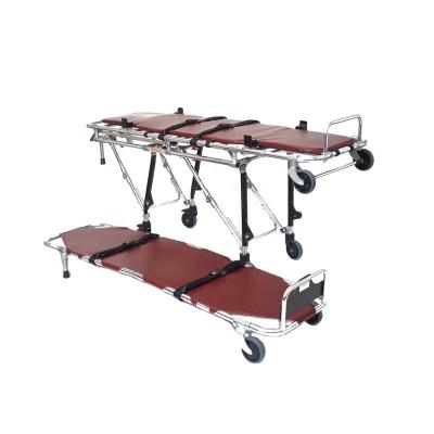 China Coffin Accessories 304 stainless steel Custom Made Size Folding Funeral Stretcher Ambulance Stretcher Manufacture for sale