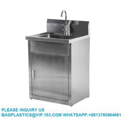 China Lab Furniture Supplies Bathroom, Hospital, School, Laboratory Metal Stainless Steel Single Faucet Sink With Cabinet for sale