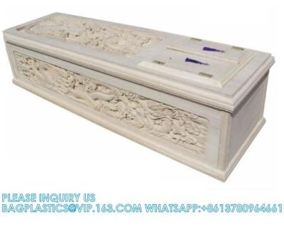 China Japan Style Carving Funeral Coffin Solid Wood Coffin With Hand-Carving Good Quality Solid Wood Hand-caved Coffin for sale