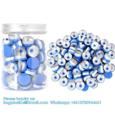 China 20mm Flip Top Caps Aluminum-Plastic Black Caps for Glass Vial Crimp Caps with White PTFE and Red Silicone Septa for sale