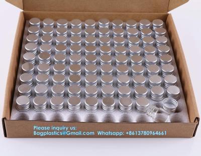 China 100 Sets Small Glass Bottles With Aluminum Cap Screw Top Lids 5 Milliliter Tiny Vials DIY Art Craft Storage for sale