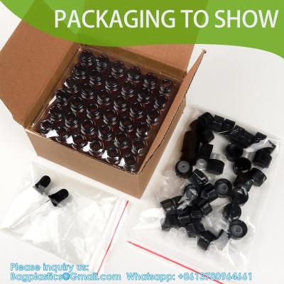 China Oil Bottles For Essential Oils, 36 Pcs 2 Ml (5/8 Dram) Amber Glass Vials Bottles, Orifice Reducers And Black Caps for sale