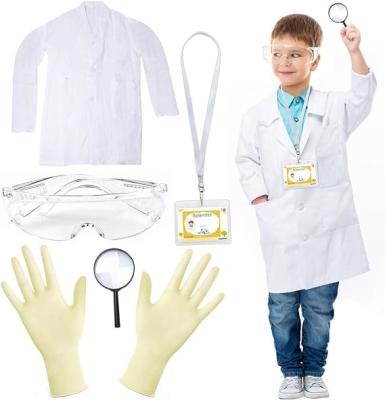 Chine Kids Scientist Lab Coat Costume Dress Up With Goggles ID Card Science Experiment Set For Age 3-10 à vendre