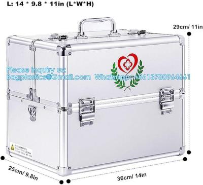 China First Aid Kit Lockable First Aid Box Security Lock Medicine Storage Box With Portable Handle,Medication Lock Box for sale