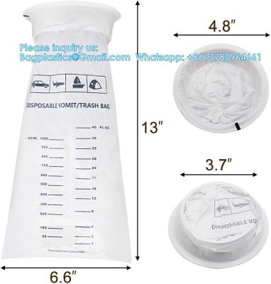 China Vomit Bags Disposable Barf Bags 10Pack,1500ml White High Density Emesis Bags With Snap,Perfect For Morning Sickness for sale