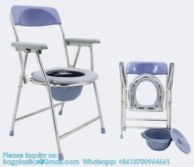 China Folding Lightweight Commode Chair With Top Loading Easily Removable Chamber Pot, Commode Chair, Portable Toilet Te koop