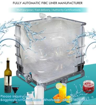 China Transparent Aseptic IBC Tank Plastic Liner Bag For Liquid Packaging Plastic Liquid Ton Bag In IBC 1000L for sale