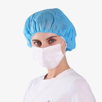 China Blue Disposable Nonwoven Bouffant Caps Hair Net Hair Sleeves With Swivel Side Headbands, Unisex, Perfect For Sleeping Te koop