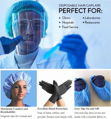 China Factory Price Medical Surgical Pp Caps Bouffant Non-Woven Hair Net Disposable Mob Cap Te koop