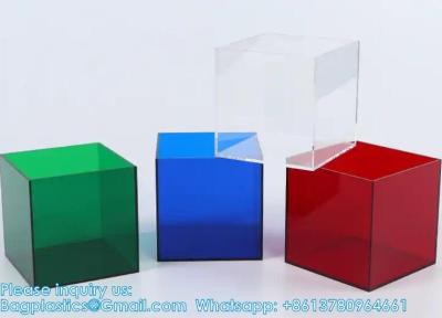 China Custom Size Acrylic 5 Face Box Acrylic Display Box Wholesale Transparent Acrylic Storage Box With Lid Te koop