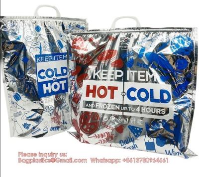 Chine Foldable Disposable Aluminum Foil Insulated Meal Delivery Frozen Shopping Bag Hot And Cold Insulated Lunch Cooler Bag à vendre