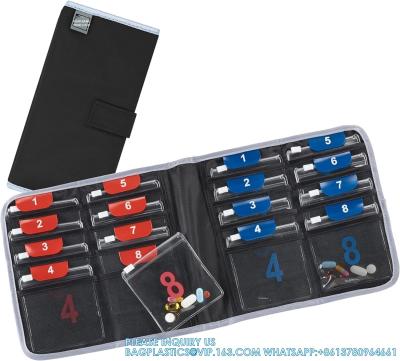 China Travel Pill Organizer For Vitamins, Medication, Prescriptions, Or Medicine Storage Color Coded 16 Slot Sliml for sale