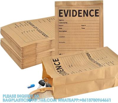 China Pak papier politie bewijszakken 9,45 * 5 * 3 inch Crime Scene papier bewijszak voor bonnetjes Te koop