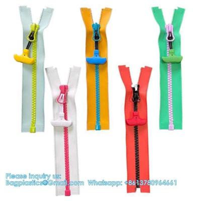 China Custom Multi-Colors Waterproof Zipper PU Coated Triangular Teeth Plastic Zippers Water Resistant For Garments Bags for sale