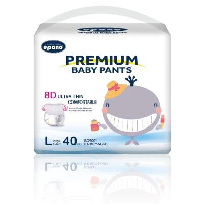 China Custom Printed Pull Up Baby Diapers Soft Breathable Super Pack Size Baby Diapers Eco-Friendly Diapers for sale