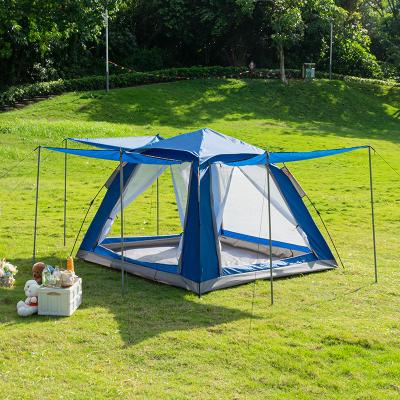 China Diagonal Tying Type Outdoor Automatic Family Tent Foldable Sun Protection Camping Glamping Tent 3-4 Persons for sale