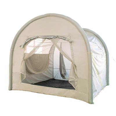 China Extended Type Outdoor Glamping Family Air Glamping Inflator Tent Inflatable 3-4 Person Oxford Camping Tent For Sale for sale