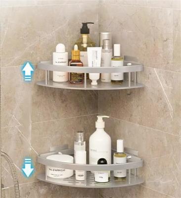 China High Quality Custom 304 Stainless Rustproof No Self Adhesive Shower Shelf Bathroom Corner Drilling Corner Shelf for sale