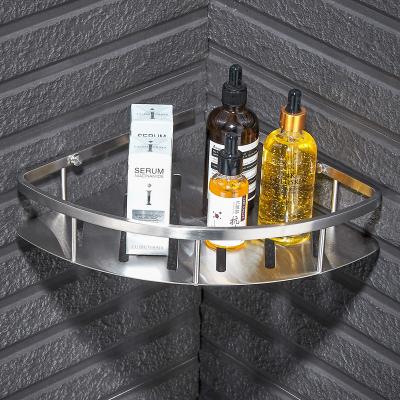 China High Quality Rustproof Custom 304 Stainless Steel Bathroom Home Accessories Wall Corner Shower Wall Shelf Organizer Storage for sale