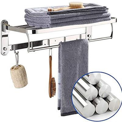 China Heater High Quality Solid 304 Stainless Steel Bathroom Accessories Set Bathroom Thickened Towel Rack for sale