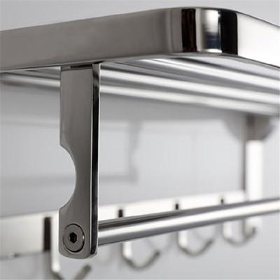 China Heater High Quality Solid Stainless Steel Foldable Wall Mounted Towel Rack No Rust Finish Bath Polished Towel Rack for sale