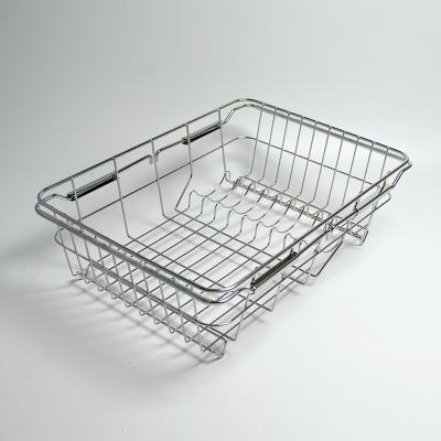 China Expandable Storage Basket Kitchen Sink Drainer Rack Kitchen Sink Shelf Dish Rack Expandable for sale