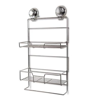 China No-Drill Solid Simplicity High Quality Stainless Steel Double Shelves Wall Mounted Kitchen Corner Shelf Shower Corner Storage Shelf for sale