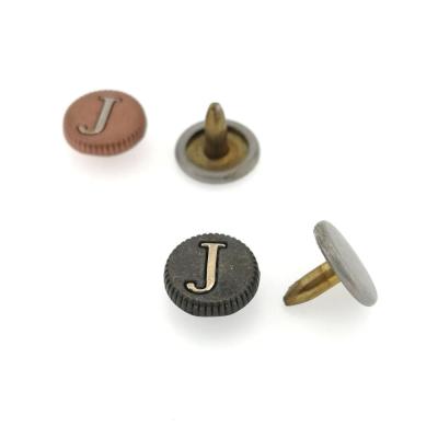 China Special Popular Zinc Alloy Nickel Free Logo Engraved Rivet Button For Washable Dress 9Mm for sale