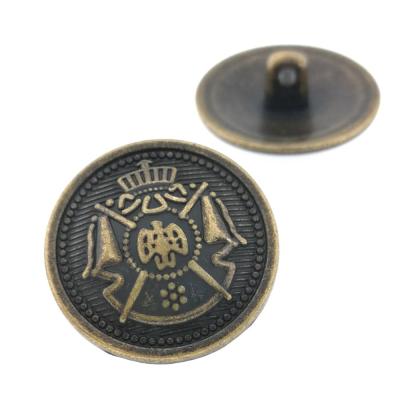 China Factory Retro Nickel Free 23Mm Zinc Alloy Metal Cloth Button Viable For Garment for sale